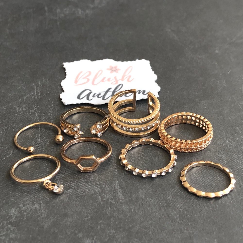 3/$25⚡️boho stackable midi knuckle ring set - Picture 8 of 14